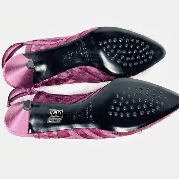 Pedro Garcia Mesh Slingback Low Pumps Women's Sz US 6 / 6.5 EU 37 Purple Magenta - Picture 8 of 13